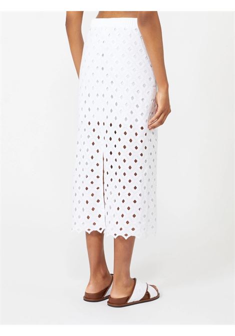 Gonna tubino in jersey macramé - Bianco ottico MAX MARA beachwear | BCHZORRO001